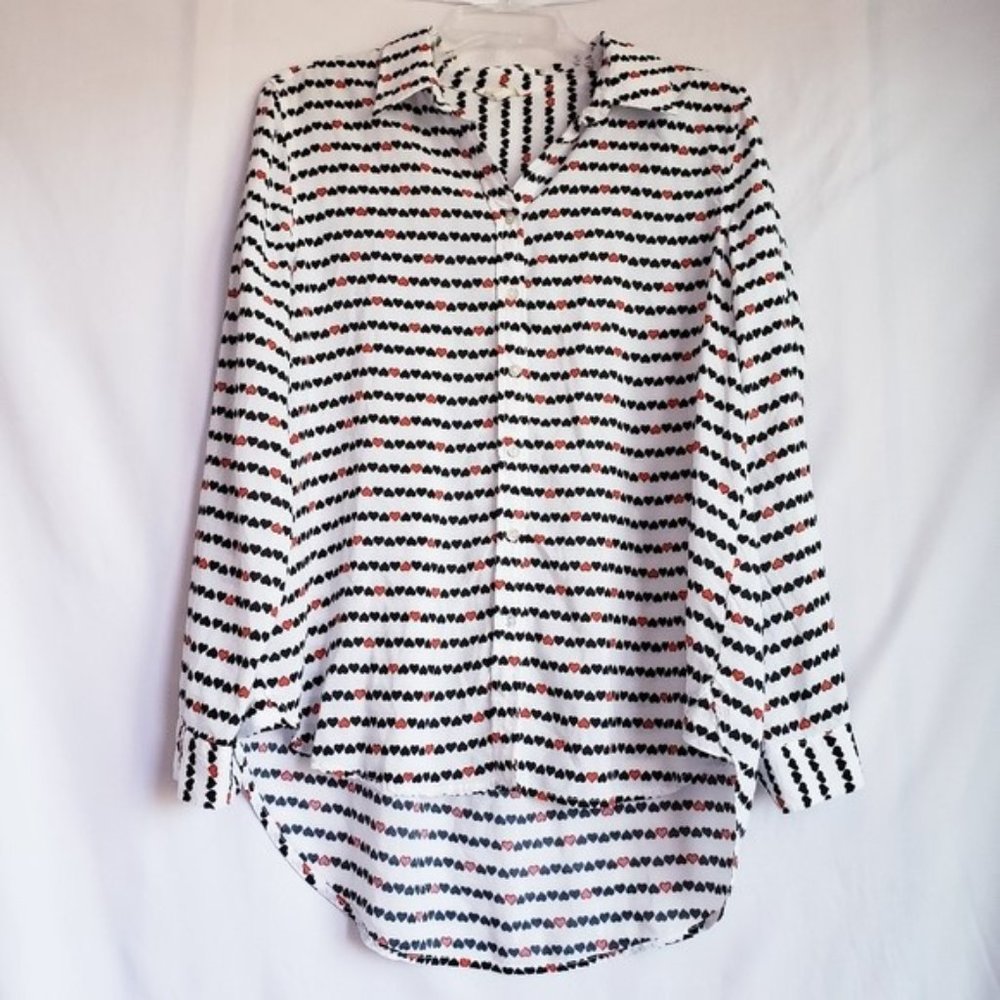 3/$15 - Jane and Delancey Hearts Button Down Shirt Size L